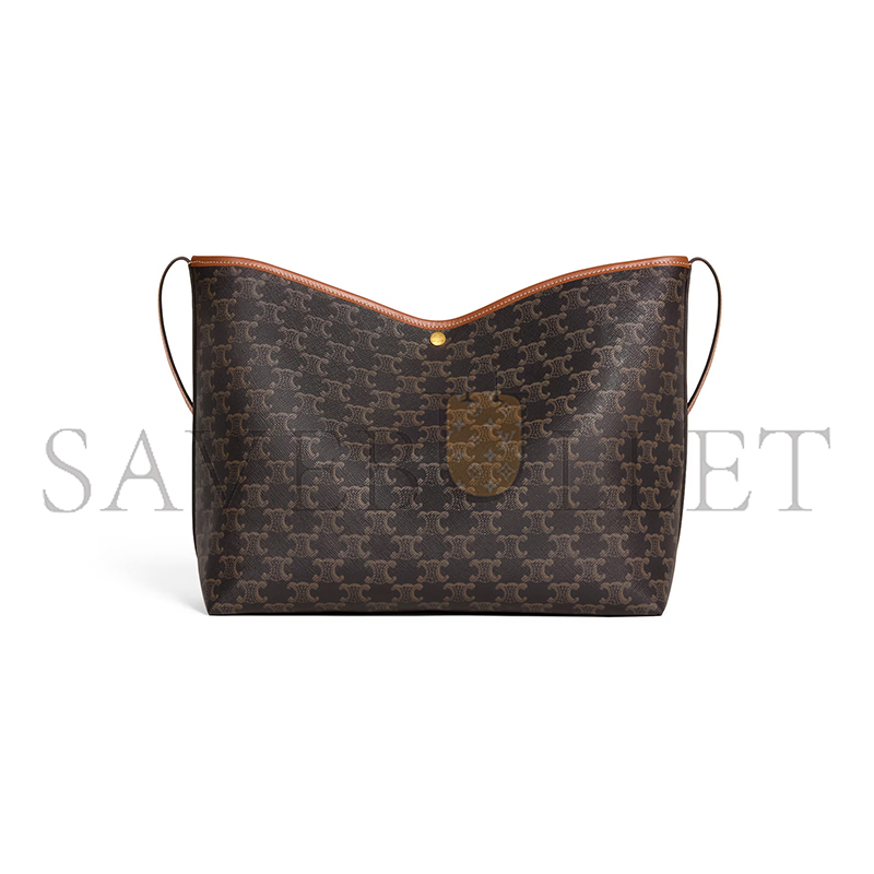 Ce1i*e soft shopper bag in triomphe canvas and calfskin 123912gxc.04lu (32.5*24.5*14cm)